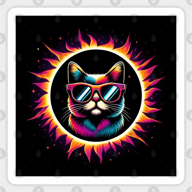 Eclipse Whiskers - Celestial Feline Sticker by MakerMind8.2